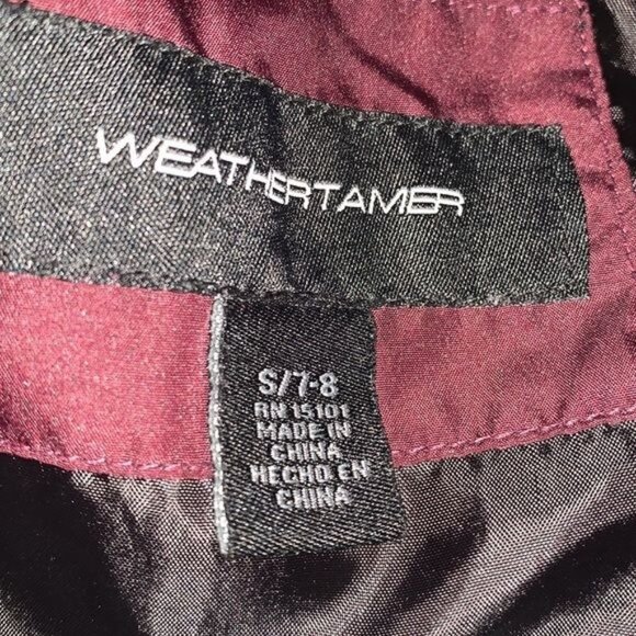 Weathertamer Girls Burgundy Hooded Puffer Jacket With Faux Fur Trim Size S/7-8 - Picture 2 of 7